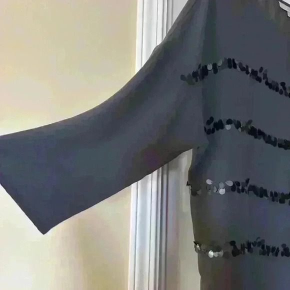 𝅺LOFT Sequin Stripe Dressy Top Size M - Picture 6 of 7